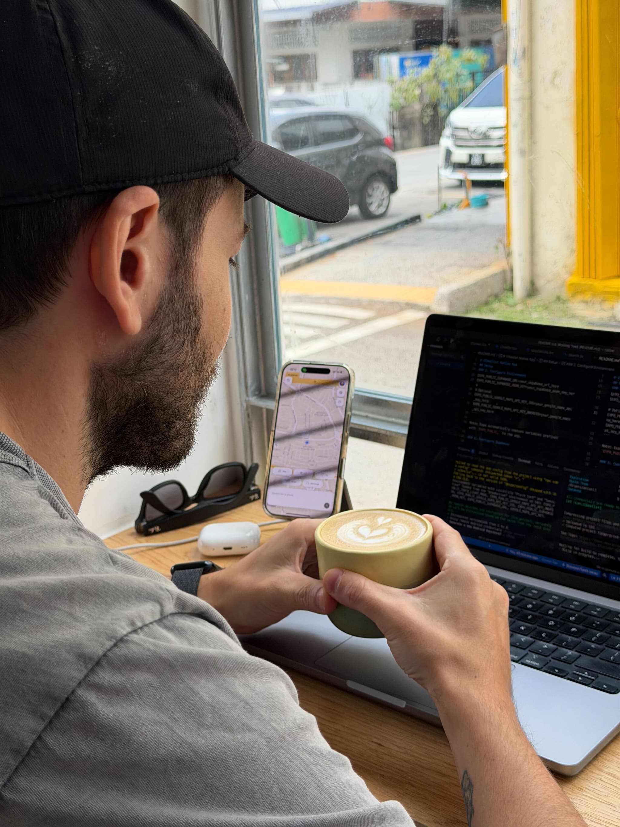 Giovanni deep in a coding session