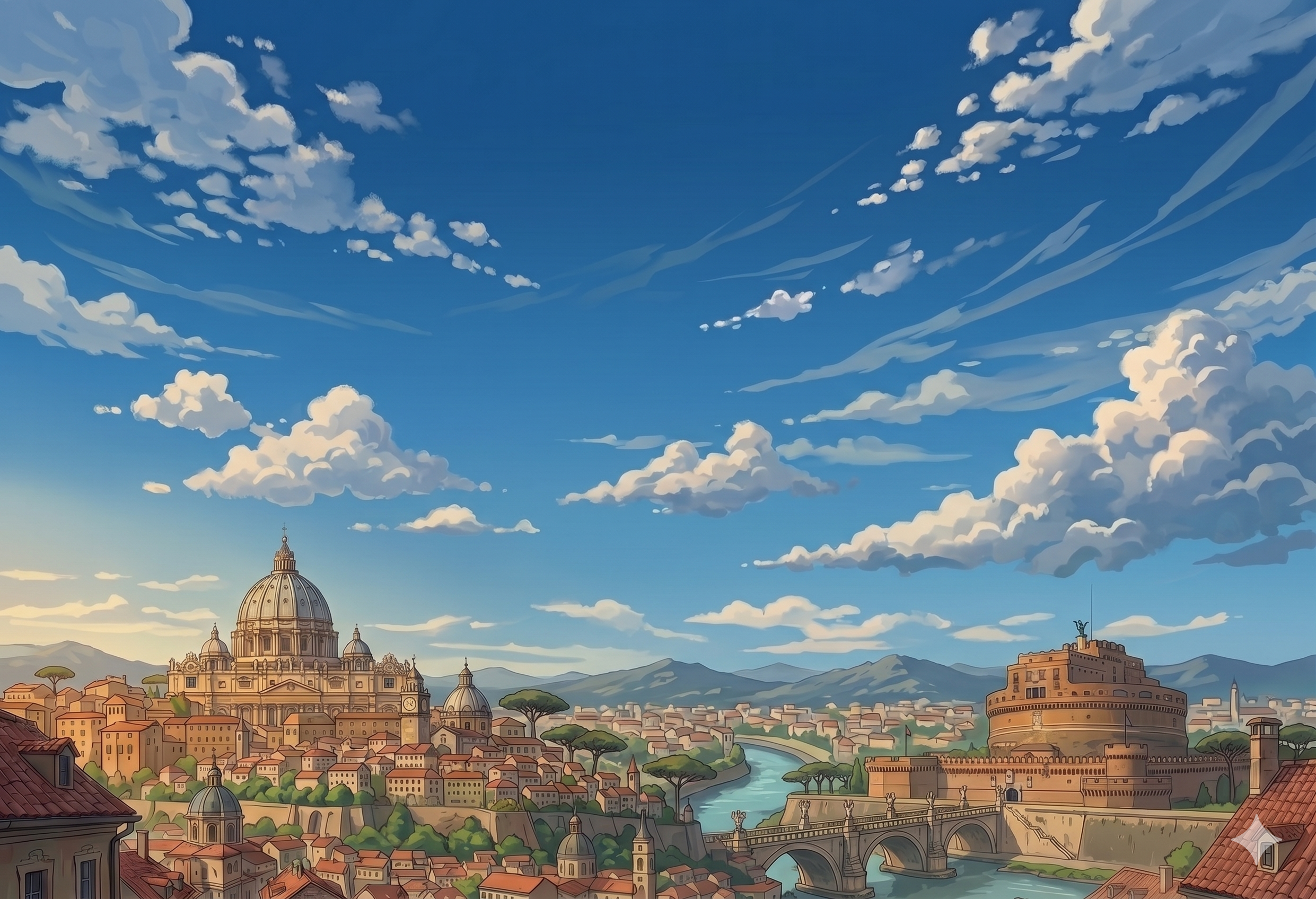 Abstract painterly cityscape