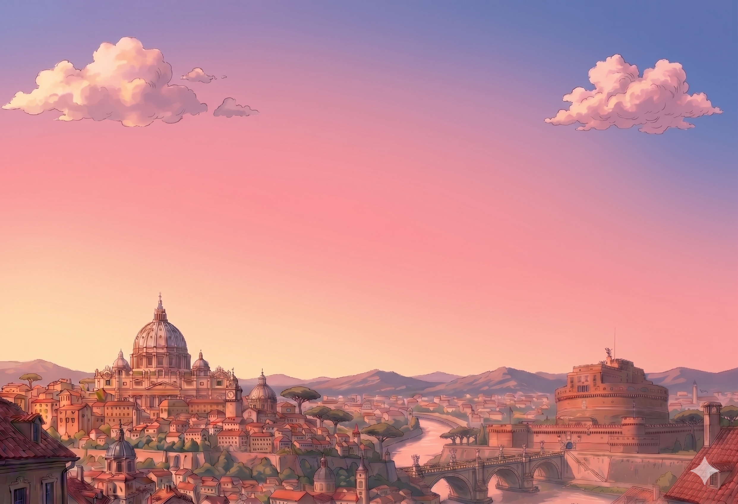 Abstract painterly cityscape